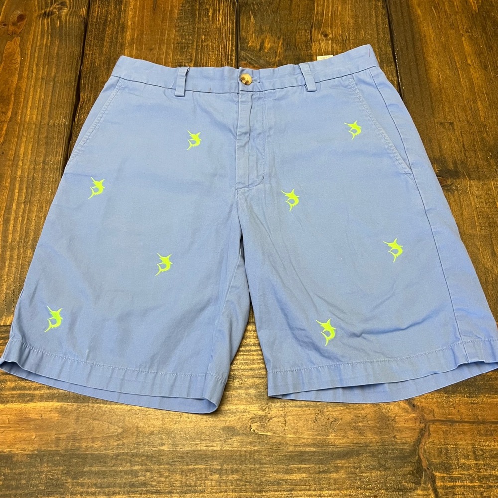 Vineyard Vines Breaker Shorts Men's 30 Blue Marlin Embroidered Flat Front Casual